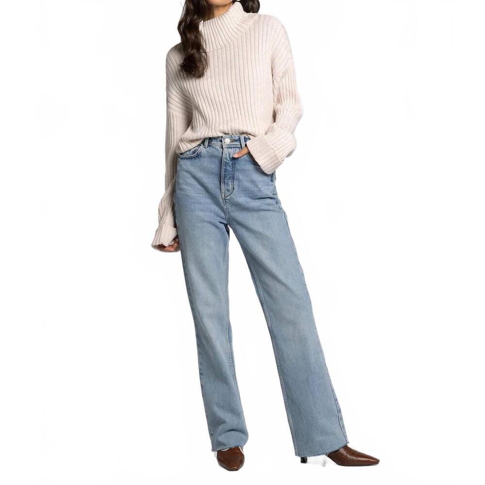 NEW WEEKEND LOS ANGELES virginia turtleneck sweater in bone white